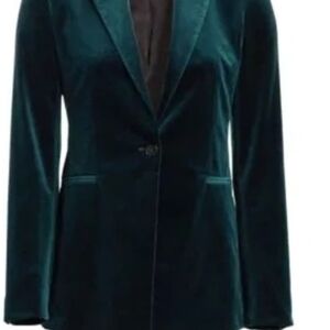 Theory Luxurious Velvet Women's Blazer in Rich Green Size 4